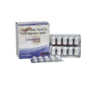 Calcium Citrate 1000mg, Vitamin D3, Zinc 4mg, Magnesium 100mg Tablets-CAR-CAL-VIT-D